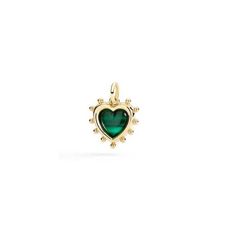 CIONDOLO DODO CUORE CON MALACHITE DMC6015-HEART-MYA9G