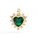 CIONDOLO DODO CUORE CON MALACHITE DMC6015-HEART-MYA9G