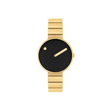 orologio 40 mm / Quadrante nero / Bracciale in oro spazzolato